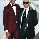 Mika y Karl Lagerfeld en el Baile de la Rosa de Mónaco 2014