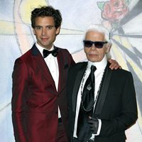 Mika y Karl Lagerfeld en el Baile de la Rosa de Mónaco 2014