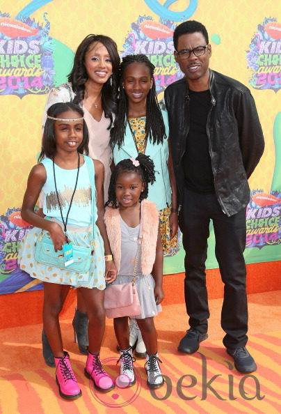 Chris Rock junto a su familia en los Kids Choice Awards 2014