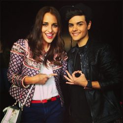 Paula Echevarría con Abraham Mateo en su concierto en el Teatro Circo Price de Madrid