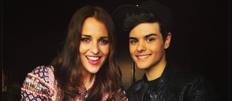 Paula Echevarría con Abraham Mateo en su concierto en el Teatro Circo Price de Madrid