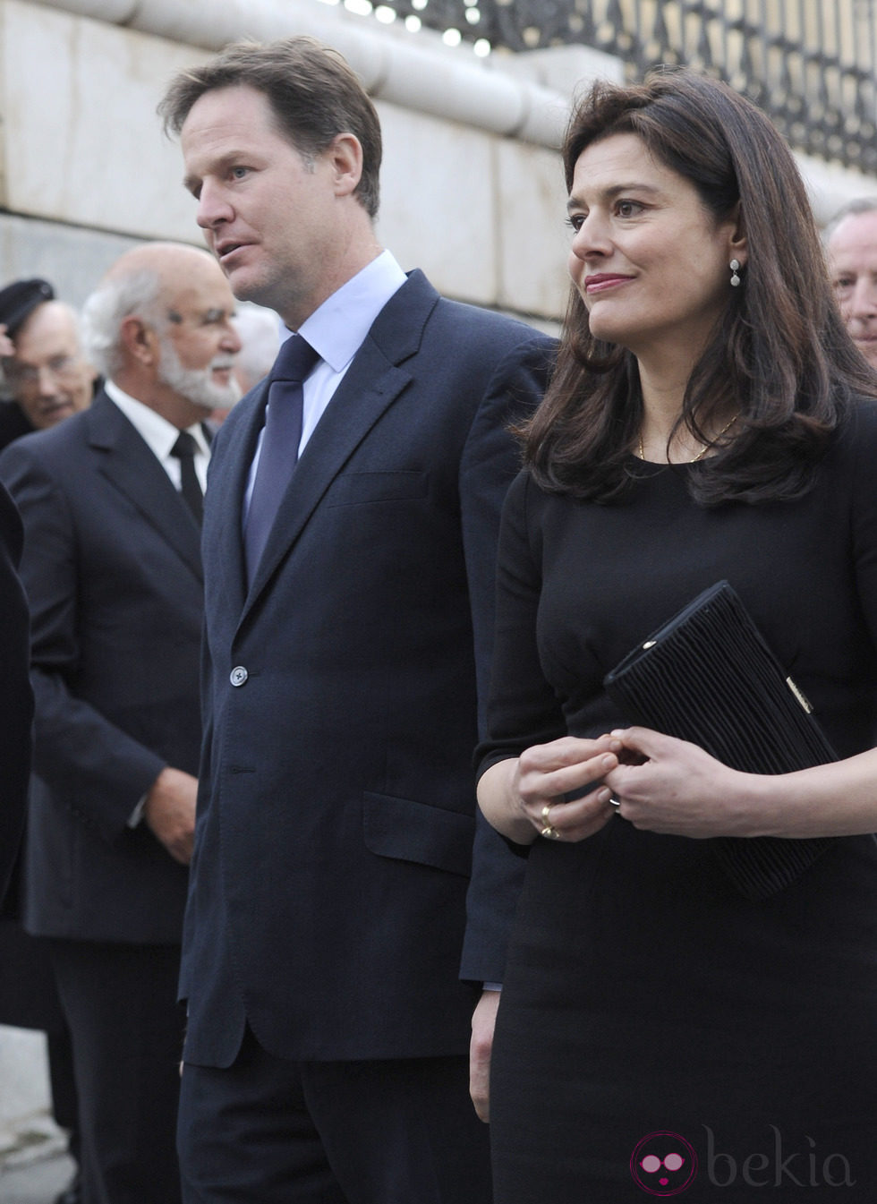 Nick Clegg con su mujer Miriam González en el funeral de Estado de Adolfo Suárez