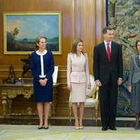 Los Reyes, los Príncipes Felipe y Letizia y la Infanta Elena en la entrega de la Gran Cruz del Mérito Deportivo