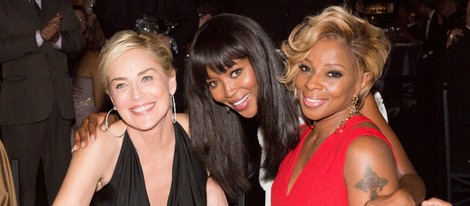 Sharon Stone, Naomi Campbell Y Mary J. BLige en la gala amFAR 2014 Sao Paulo