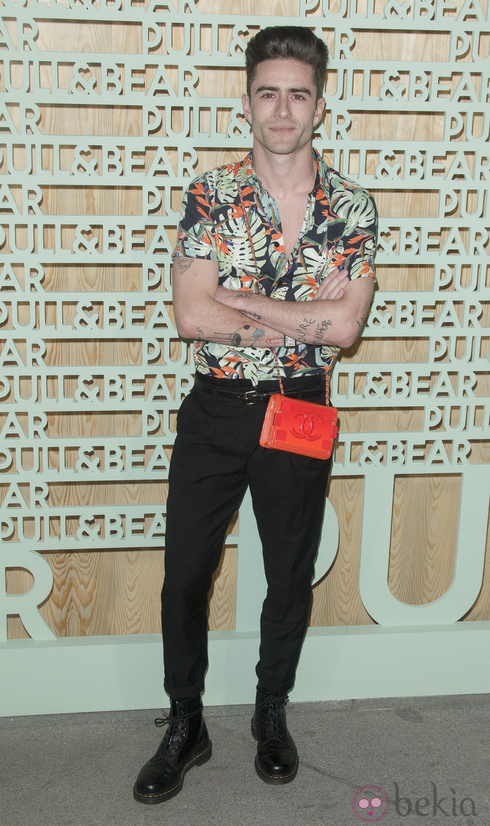 Pelayo Díaz en una fiesta Pull&Bear para presentar el Open de Madrid 2014