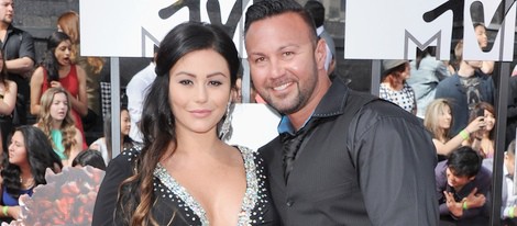 Jwoww y Roger Mathews en la alfombra roja de MTV Movie Awards 2014