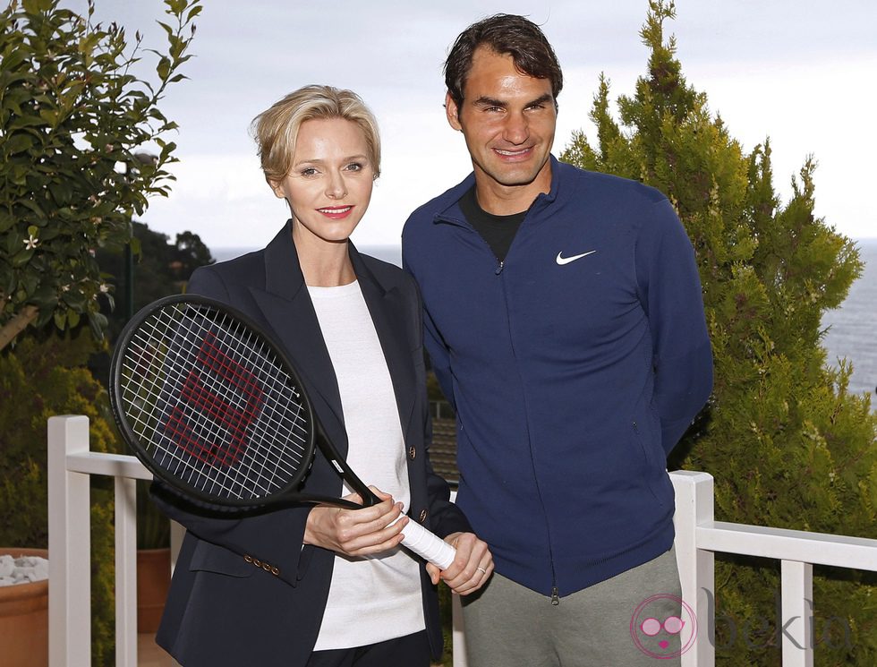 Charlene de Mónaco y Roger Federer en los cuartos de final del torneo ATP de Montecarlo