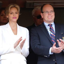 Alberto y Charlene de Mónaco en la final del torneo de Montecarlo 2014