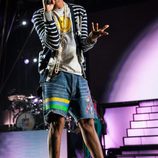 Pharrell Williams actuando en el Festival de Coachella 2014