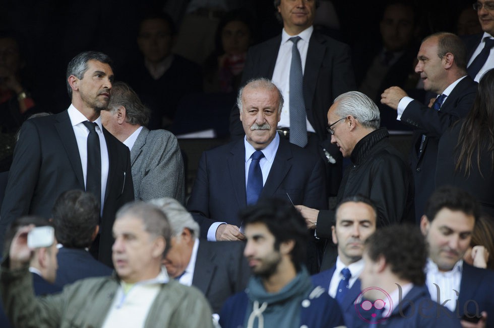 Vicente del Bosque en el partido de Champions entre el Atlético de Madrid y el Chelsea