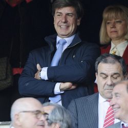 Cayetano Martínez de Irujo en el partido de Champions entre el Atlético de Madrid y el Chelsea