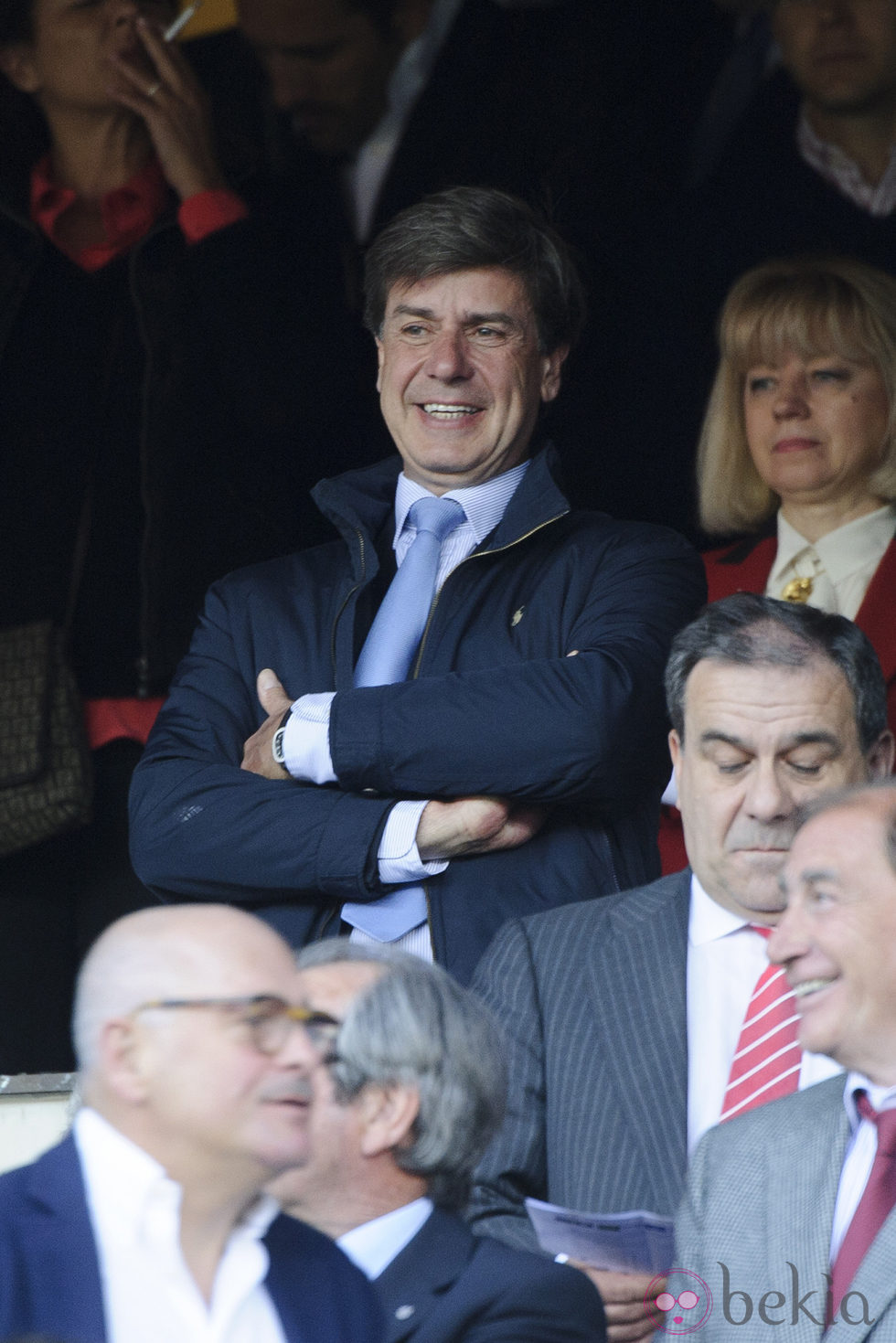 Cayetano Martínez de Irujo en el partido de Champions entre el Atlético de Madrid y el Chelsea