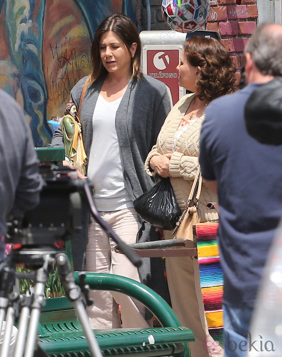 Jennifer Aniston durante el rodaje de 'Cake'