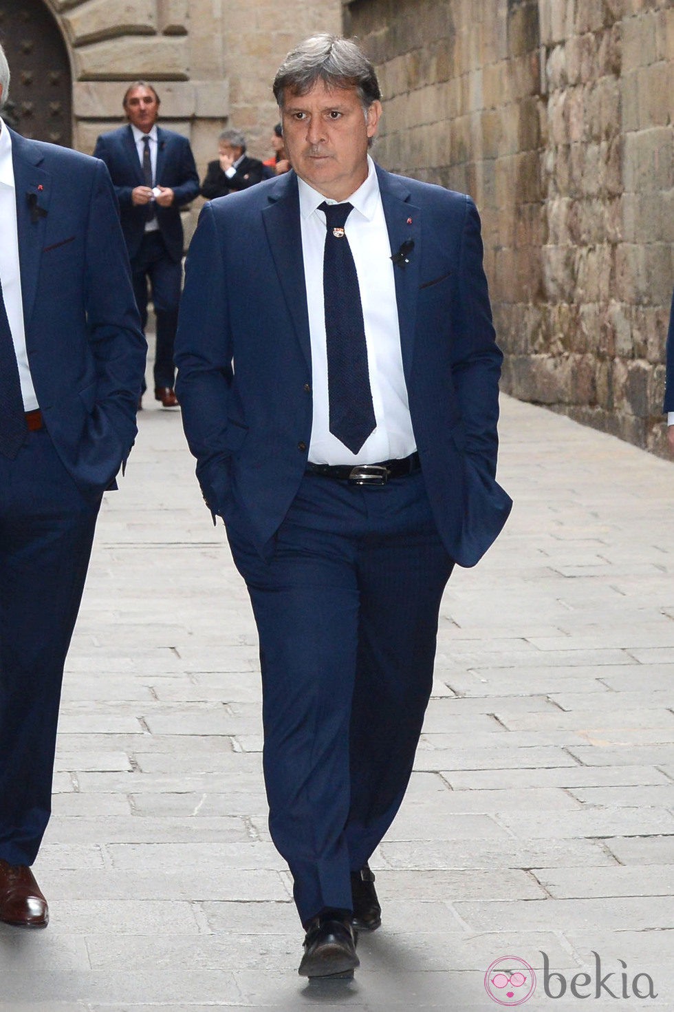 Gerardo 'Tata' Martino en el funeral de Tito Vilanova en la Catedral de Barcelona