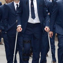 Víctor Valdés en el funeral de Tito Vilanova en la Catedral de Barcelona