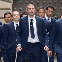 Víctor Valdés en el funeral de Tito Vilanova en la Catedral de Barcelona