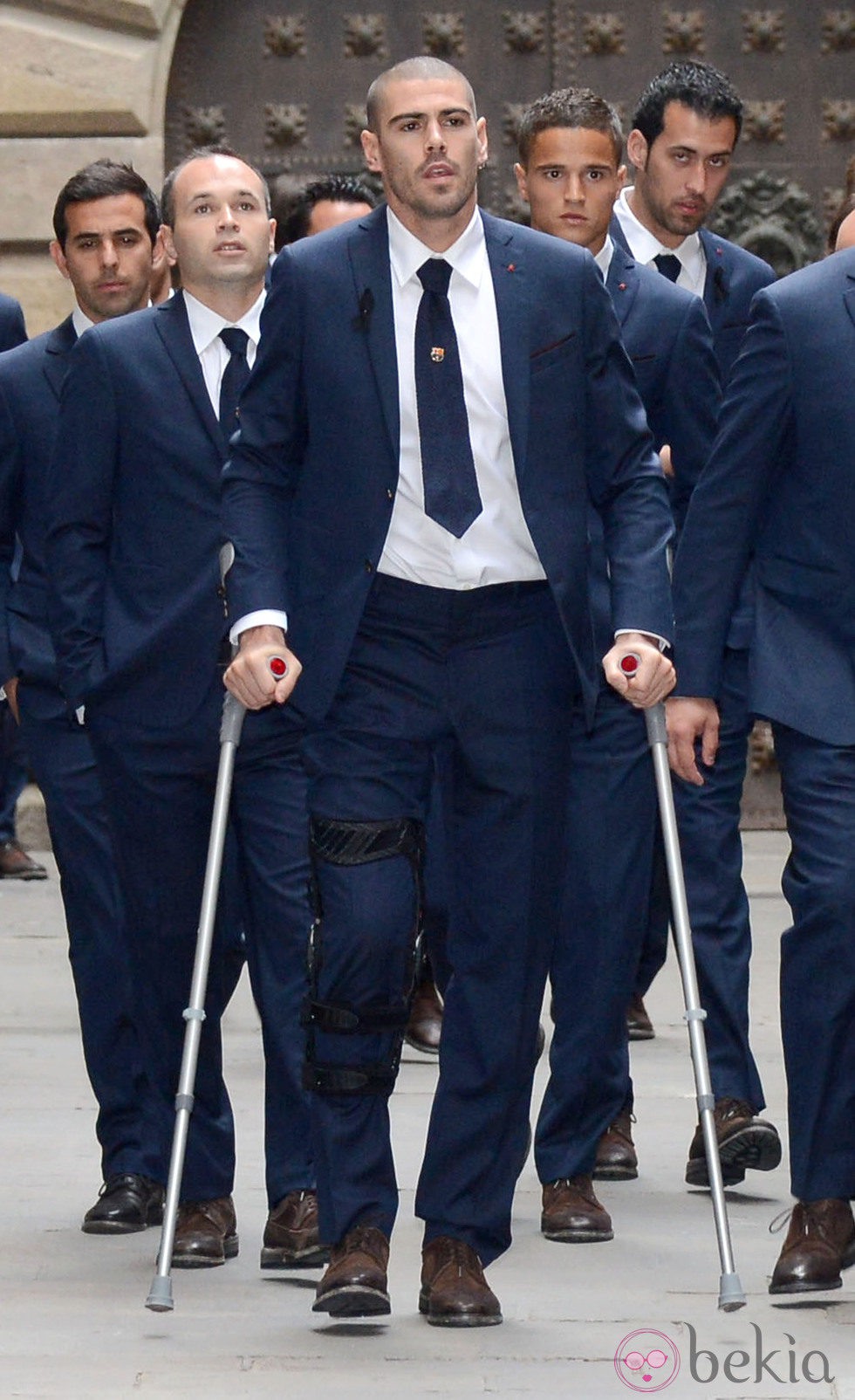 Víctor Valdés en el funeral de Tito Vilanova en la Catedral de Barcelona