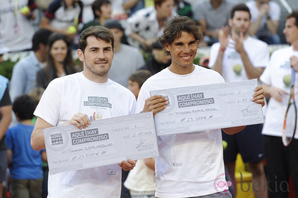 Iker Casillas y Rafa Nadal en el Charity Day del Open de Madrid 2014