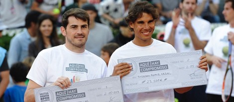 Iker Casillas y Rafa Nadal en el Charity Day del Open de Madrid 2014