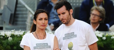 Nieves Álvarez y Rudy Fernández en el Charity Day del Open de Madrid 2014