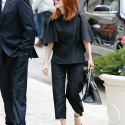 Julianne Moore en la misa funeral por L'Wren Scott en Manhattan