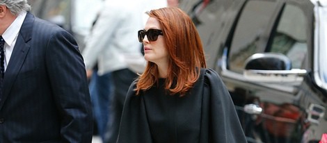 Julianne Moore en la misa funeral por L'Wren Scott en Manhattan