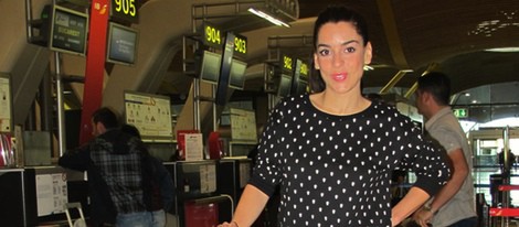 Ruth Lorenzo en el aeropuerto rumbo a Copenhague para participar en Eurovisión 2014