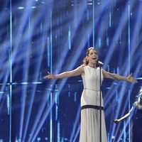 Ruth Lorenzo durante los primeros ensayos en el escenario de Eurovisión 2014