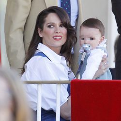 Mar Saura con su hijo Javier en el CSI5 de Madrid 2014