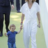 Marta Ortega con su hijo Amancio en el CSI5 de Madrid 2014