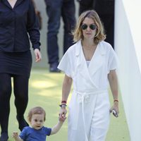 Marta Ortega con su hijo Amancio en el CSI5 de Madrid 2014