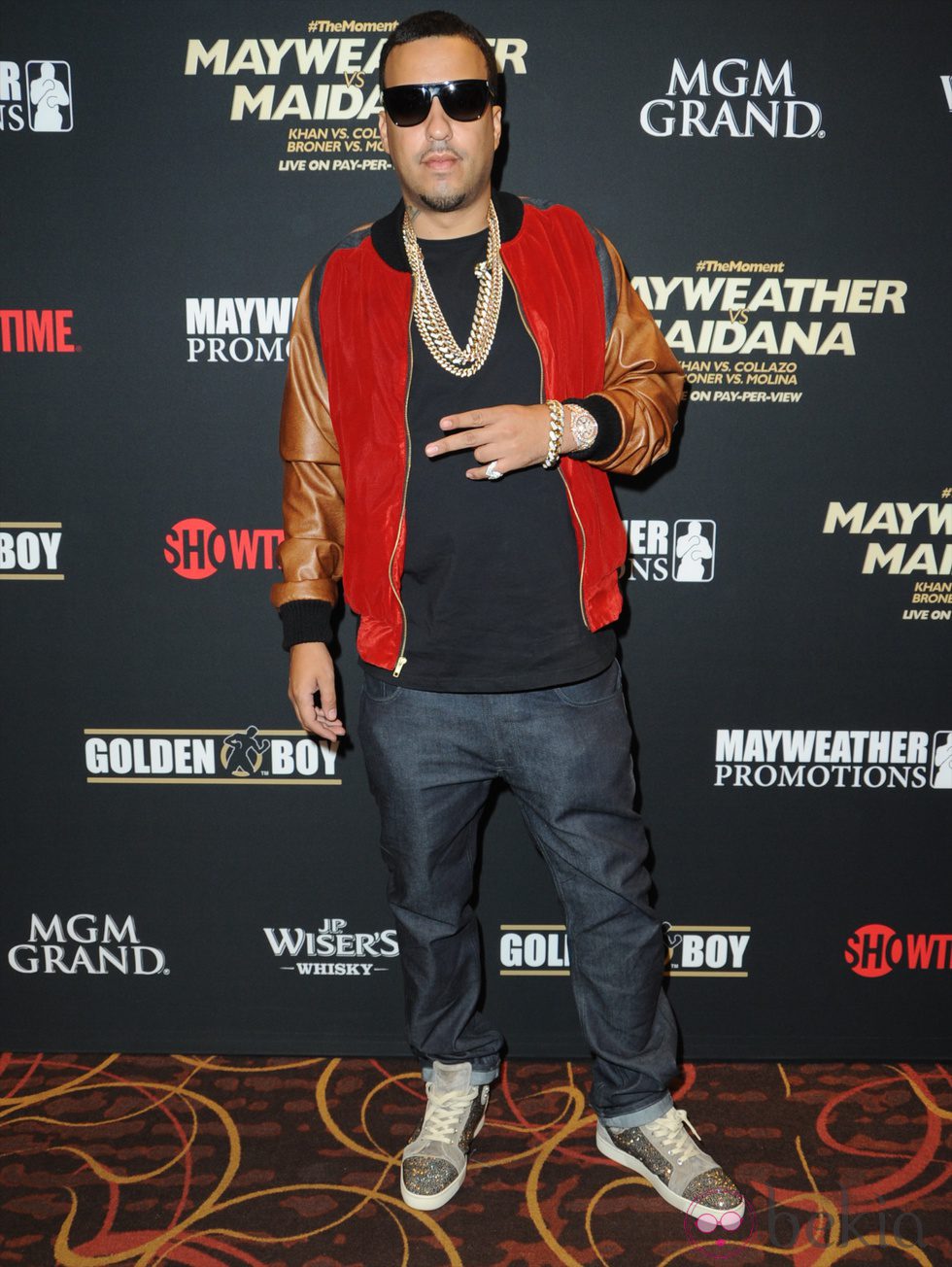 French Montana en un combate de boxeo en Las Vegas