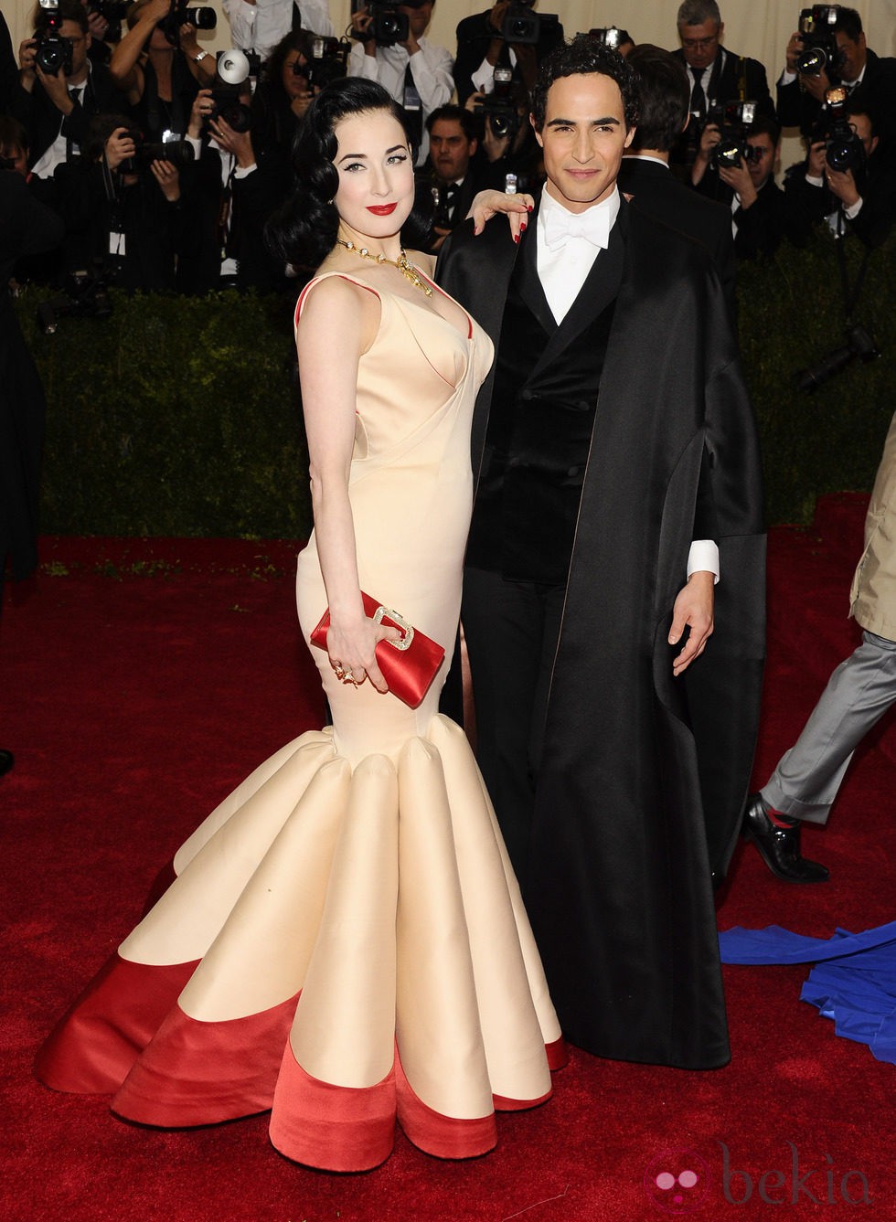 Dita Von Teese y Zac Posen en la Gala MET 2014