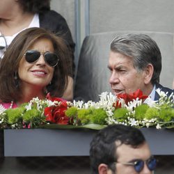 Ana Botella y Manolo Santana en el Open Madrid 2014