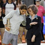 Rafa Nadal con la Reina Sofía tras ganar el Madrid Open 2014