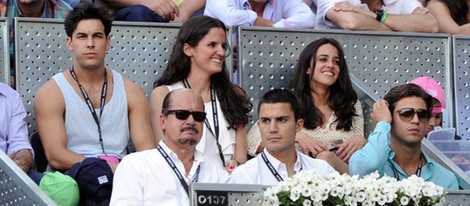 Mario Casas, Macarena García, Álex González y Maxi Iglesias en la final del Madrid Open 2014