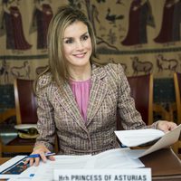 La Princesa Letizia durante su reunión en la sede de la OMS