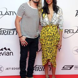 Zoe Saldaña y Marco Perego en el Festival Cannes 2014