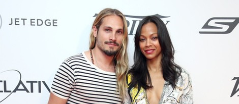 Zoe Saldaña y Marco Perego en el Festival Cannes 2014