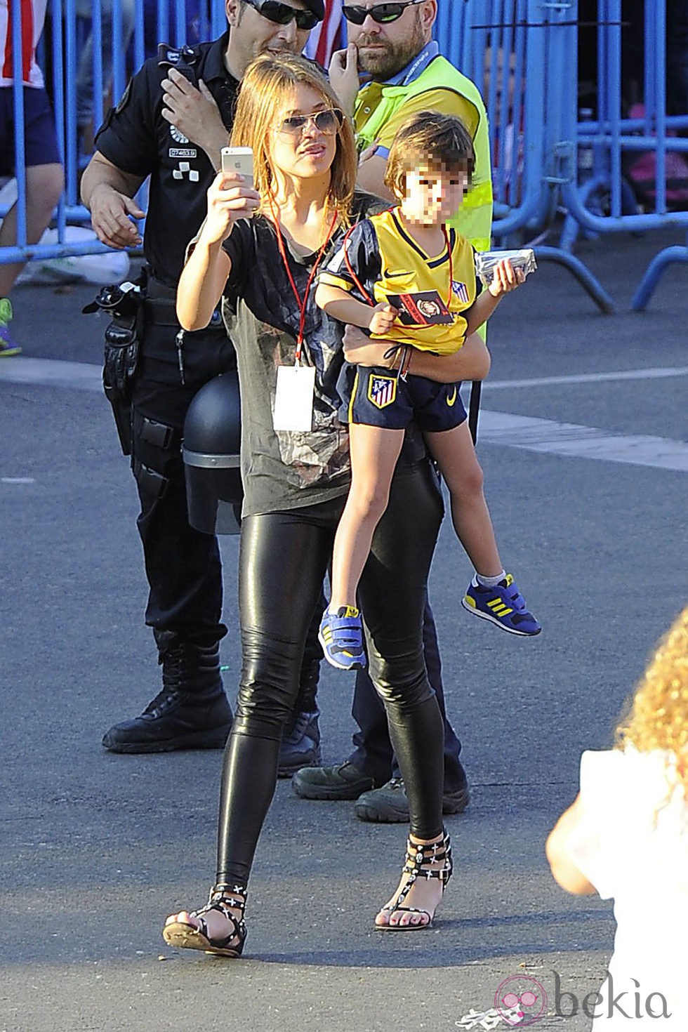 Carla Pereyra en la celebración del título de Liga 2014 del Atlético de Madrid