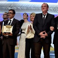 Nuri Bilge, Paz Vega, Nicole Garcia, Quentin Tarantino, Gilles Jacob, Uma Thurman y Timothy Spa en Cannes 2014