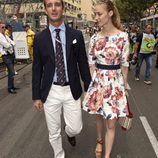 Pierre Casiraghi y Beatrice Borromeo en el Gran Premio de Mónaco 2014