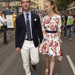 Pierre Casiraghi y Beatrice Borromeo en el Gran Premio de Mónaco 2014