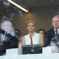 Los Príncipes Alberto y Charlene de Mónaco en el Gran Premio de Mónaco 2014