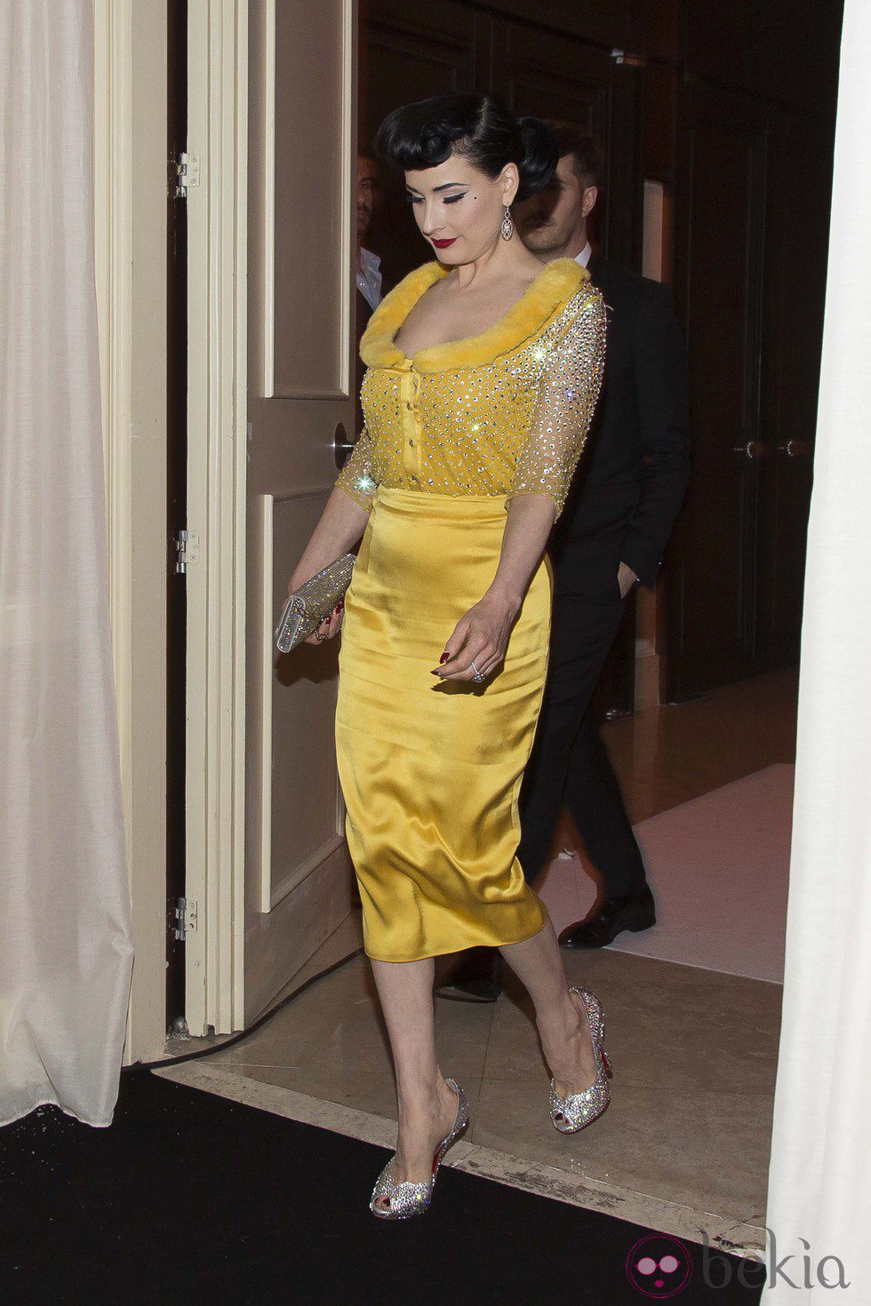 Dita Von Teese en el club 'Billionaire' de Roma