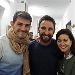 Iker Casillas, Dani Rovira y Luisa Martín en el teatro