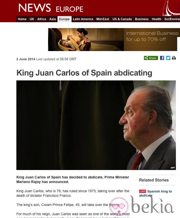 La abdicación del Rey en la BBC