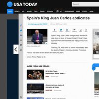 La abdicación del Rey en USA Today