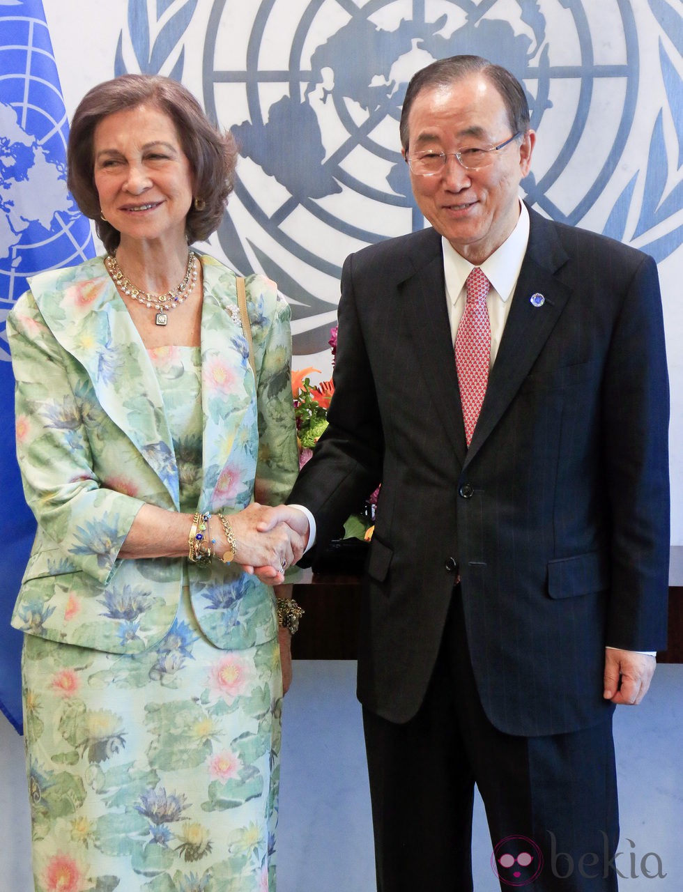 La Reina Sofía con Ban Ki-moon en la ONU