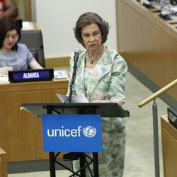 La Reina Sofía en la ONU tras la abdicación del Rey